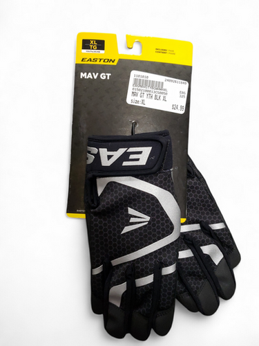 New Easton Mav Gt Bb Sb Batting Gloves Black Xl 11849-easmavgtybgwhwhxl