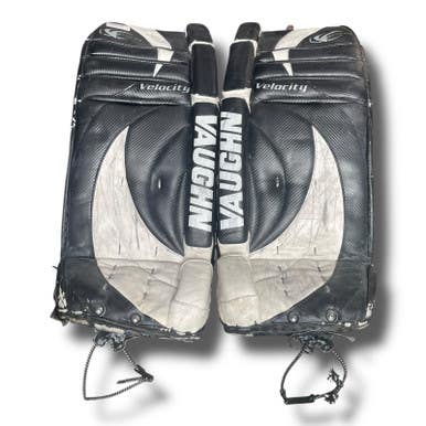 Used Vaughn Velocity Goalie Leg Pads Senior Black 27" 11375-s000348518