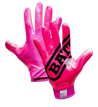 New Youth Pink Double Threat Receiver Football Gloves 11834-bat9328y