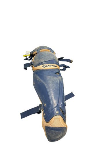 Used Easton Blue Shin Guards 9-12 Catchers Leg Guards Royal Blue Youth 11834-s000042355