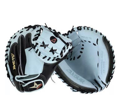 New All Star 34in Rht Catcher Mitt Columbia Blue Black 11834-astcm3000-34-rh-bk