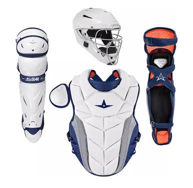 New All Star White Navy Medium Phx Fastpitch Catcher Gear 11834-astckw-phx-med-whn