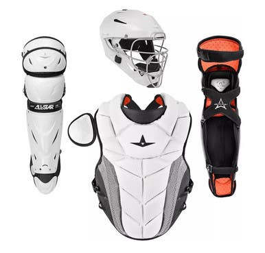 New All Star White Black Medium Phx Fastpitch Catcher Gear 11834-astckw-phx-med-whb