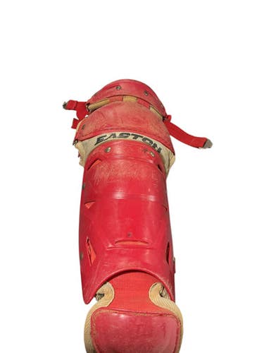 Used Easton Red Shin Guards Catchers Leg Guards Red Youth 11834-s000044214