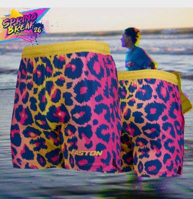 New Spring Break Youth Yellow Pink Leopard Shorts 11834-ease00719148