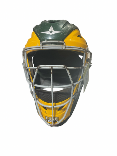 Used All Star Green Yellow Catcher Helmet Catchers Helmet W Mask Green One Size 11834-s000051424