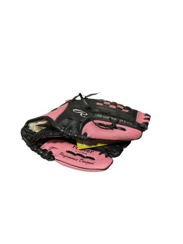 Used Rawlings Pnk Blk Bb Sb Glove Rh Throw Pink 9 1 2" 11834-s000040700