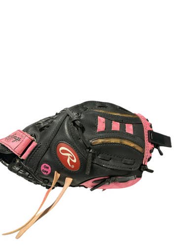 Used Rawlings Pnk Blk Bb Sb Glove Rh Throw Black 9 1 2" 11834-s000041018