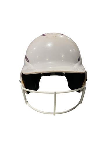 Used Rip-it Wht Helmet 6.5-7 3 8 Batting Helmet W Mask White Md 11834-s000049412