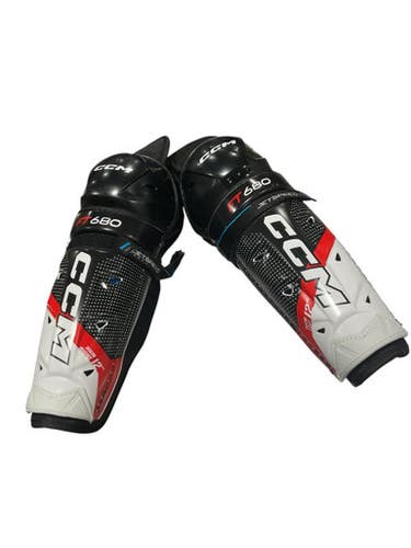 Used Ccm Ft 680 Shin Guards Junior Shin Guards Black 12" 11834-s000039128