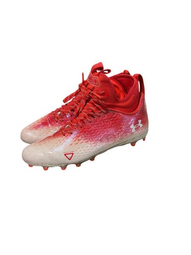 Used Under Armour Spot Light Adult Fb Cleats Red And White Senior 11 11834-s000043706