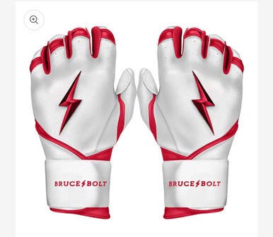 New Youth Red Premium Pro Chrome Series Long Cuff Batting Glove Bruce Bolt 11834-502r1