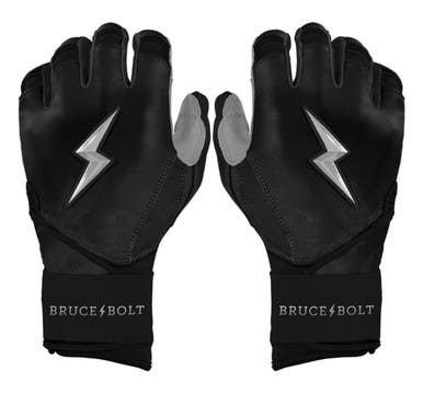 New Youth Black Premium Pro Chrome Series Long Cuff Batting Glove Bruce Bolt 11834-502b1