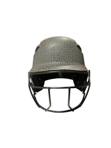Used Rawlings Blk Helmet 6 3 8-7 1 8 Batting Helmet W Mask Black One Size 11834-s000046966