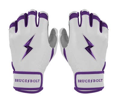 New Adult Purple Premium Pro Chrome Series Short Cuff Batting Glove Bruce Bolt 11834-502s12