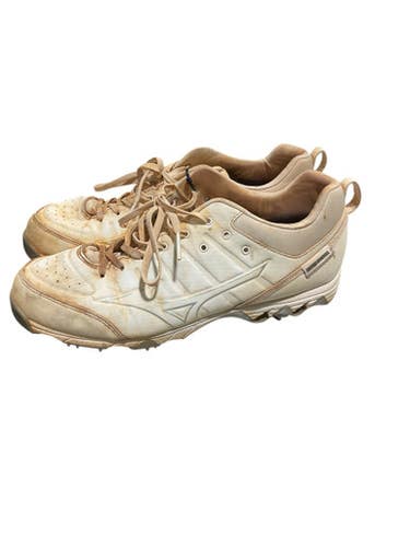 Used Mizuno Wht Metal Cleats Bb Sb Cleats White Senior 11 11834-s000035458
