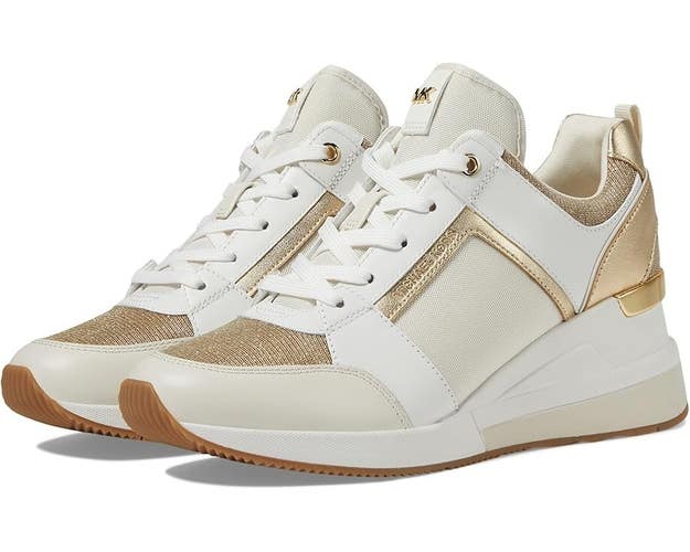 Michael Kors Georgie 43R3GEFS2D Sneakers Women 7 Pale Gold Trainer Shoes ZOGG246