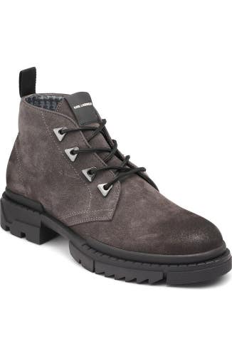 Karl Lagerfeld Paris Chukka Boots Mens US 9.5 Gray Suede Round Toe Ankle ZPO3751