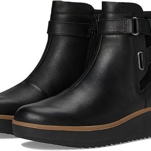 Clarks Zylah Faye 26180102 Boot Women's 7.5 Black Leather Round Toe Ankle VER587