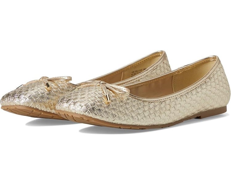 Kenneth Cole Reaction Elstree RL23ELS24 Ballet Flats Women 8.5 Gold Woven VER585