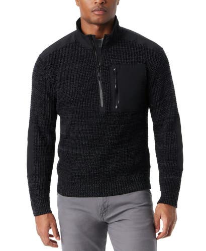 Bass Outdoor Sweater Men's Small Black Long Sleeve Mock Neck Pullover MAC209