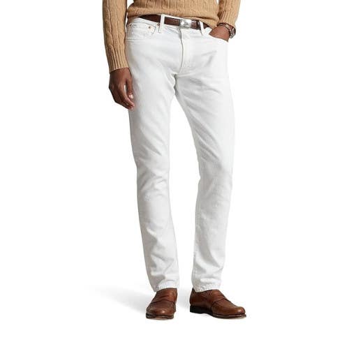 Polo Ralph Lauren Sullivan Jeans Men's 40x32 White Slim Fit Tapered Leg MAC169