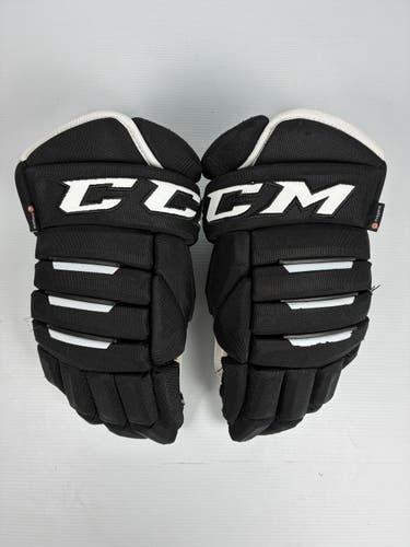 Used 15" Senior CCM Tacks 4 Roll Pro 2 Hockey Gloves - Black/White