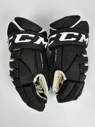 Used 15" Senior CCM Tacks 4 Roll Pro 2 Hockey Gloves - Black