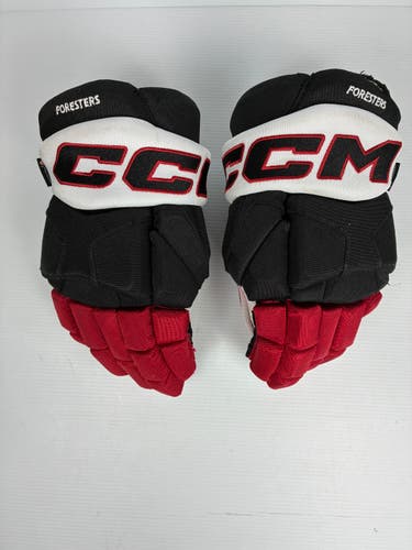 Used 13" CCM 85C Pro Stock Hockey Gloves - Black/Red/White
