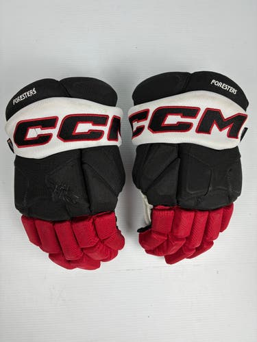Used 14” CCM 85C Pro Stock Hockey Gloves - Black/Red/White