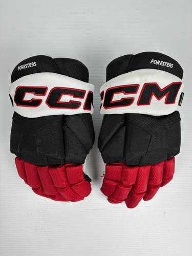 Used 14” CCM 85C Pro Stock Hockey Gloves - Black/Red/White