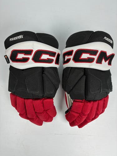 Used 14" CCM 85C Pro Stock Hockey Gloves - Black/Red/White