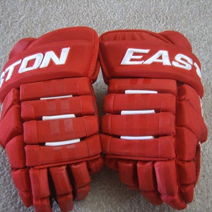 Excellent Condition Pro Stock Easton Pro Senior Hockey Gloves 14" Detroit Red Wings