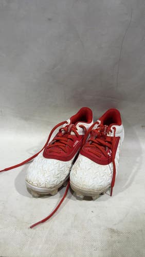 Used Under Armour Bc Red Wht Low Sr 8 Bb Sb Cleats White Senior 8 11615-s000282174