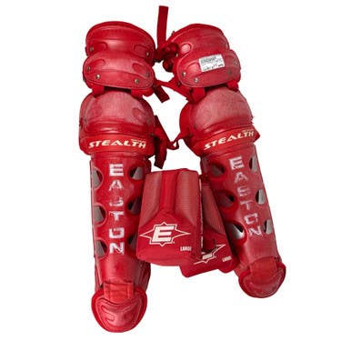 Used Easton Stealth Catchers Leg Guards Red Adult 11506-s000241668