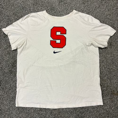 Nike Syracuse Orange Block S White Tee, Size XL