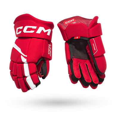 New Ccm Next Junior Gloves Red White 12" 11506-ccmhgnext12rd
