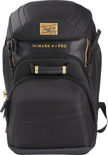 New Rawlings Gold Collection Backpack Black #gcbkpkbk 11506-rawgcbkpkbk