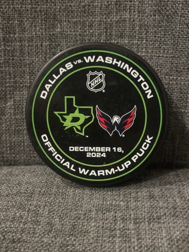 Dallas Stars vs Washington Capitals NHL Warm Up Hockey Puck 12/16/2024