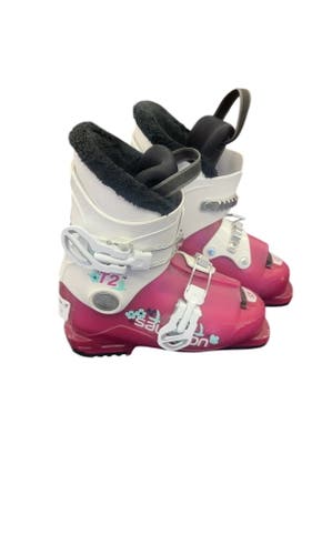 Salomon T2 Junior Ski Boots Pink/White Used Size 20.5