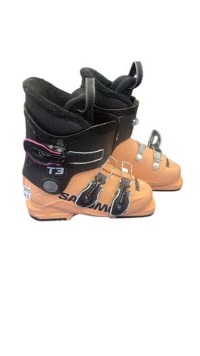 Salomon T3 Junior Ski Boots Orange/Black Good Condition Size 22.5