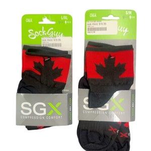 SockGuy SGX Canada Maple Leaf Compression Cycling Socks New S/M & L/XL Per Pair
