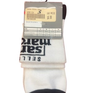 San Marco Socks CMEY1234 White/Black New with Tags Small