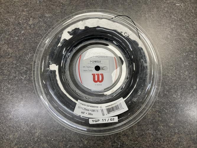 Wilson Synthetic Gut Power 17g 660ft/200m String Reel Black
