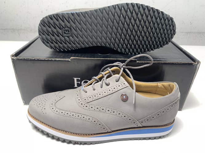 Footjoy FJ Sport Retro Golf Shoes Gray Blue Women's SZ 8.5 (92368) NEW
