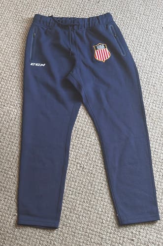 Blue Medium Men's CCM USA Hockey Fleece Sweatpants