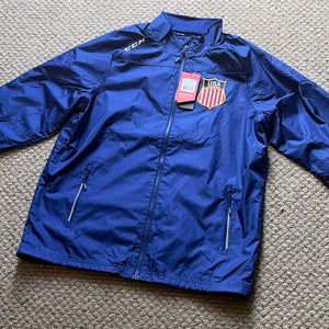 Blue Men's Medium CCM Jacket USA Hockey Rink Jacket