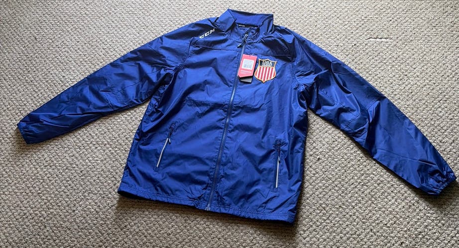 Blue Men's Medium CCM Jacket USA Hockey Rink Jacket