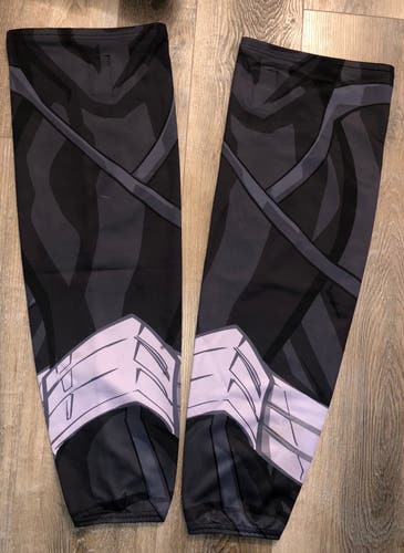 GAME USED ALLEN AMERICANS BLACK PANTHER  HOCKEY SOCKS SIZE 32