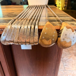 Vintage 60’s Rawlings Don January Power-Flex Set Golf Woods 1 2.5/Irons2-P RH US 10 pc (used) rust